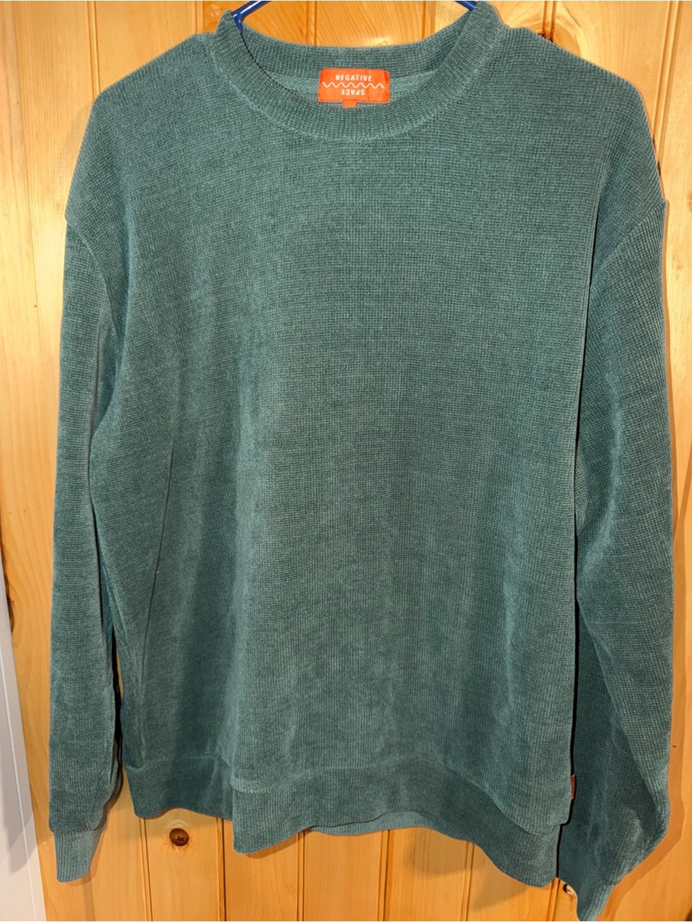Men’s Negative Space- Ribbed Green Crewneck sweater- Size L
